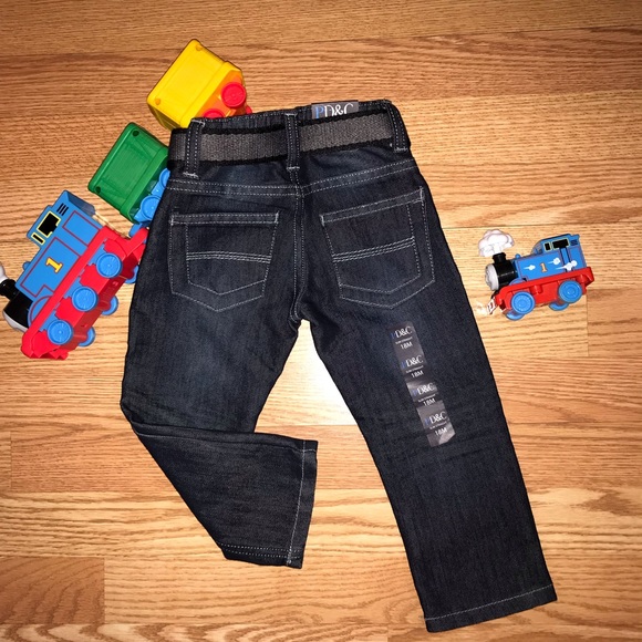 NWT Dark Blue Slim Straight Belted Jeans/ Sz. 18M - Picture 4 of 5